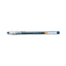 Lapiz Tinta Gel 05 Mm Azul G-1 Cuerpo Cristal Transparente Punta Metal Pilot