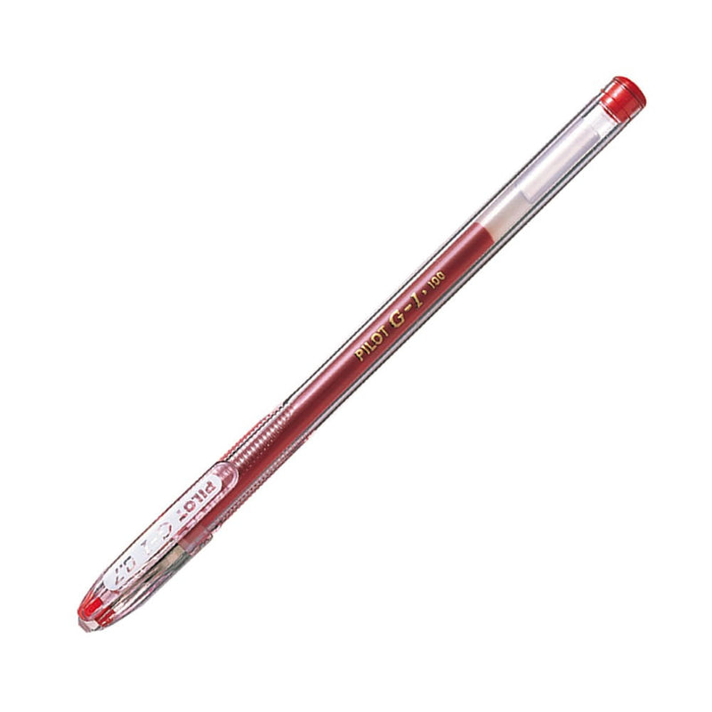 Lapiz Tinta Gel 07 Mm Rojo G-1 Cuerpo Cristal Transparente Punta Metal Pilot