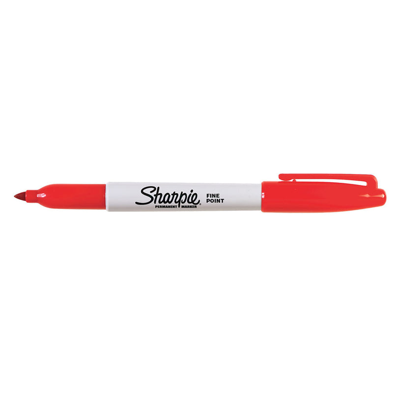 Marcador Permanente Desechable Punta Fina Rojo Cuerpo Plastico Sharpie