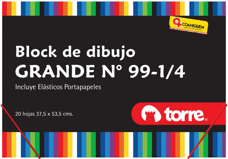 Block Dibujo Grande  99 1/4 20 Hojas Torre