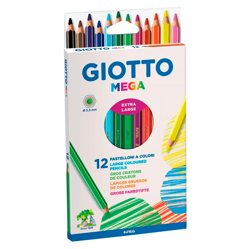 Lapices De Colores Jumbo 12 Unidades Cromomega Giotto