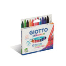 Lapices De Cera 12 Colores Cromo Cera Redondos Giotto