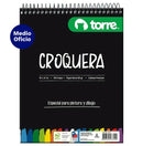 Croquera Medio Oficio Anillado Horizontal 100 Hojas 16 X 21 Cm Torre