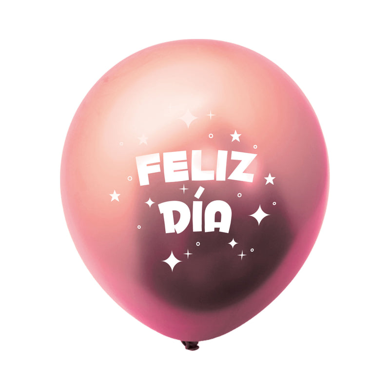 Globo Chrome 10" Feliz Dia 12 Unidades Big Party SKU: 122987