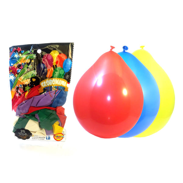 Globos  Standard Colores Surtido 25 Unidades N° 9 Festivity