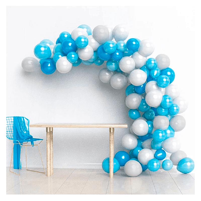 Set Decoracion Azul-Plateado 110 Globos + Accesorios Big Party SKU: 123594