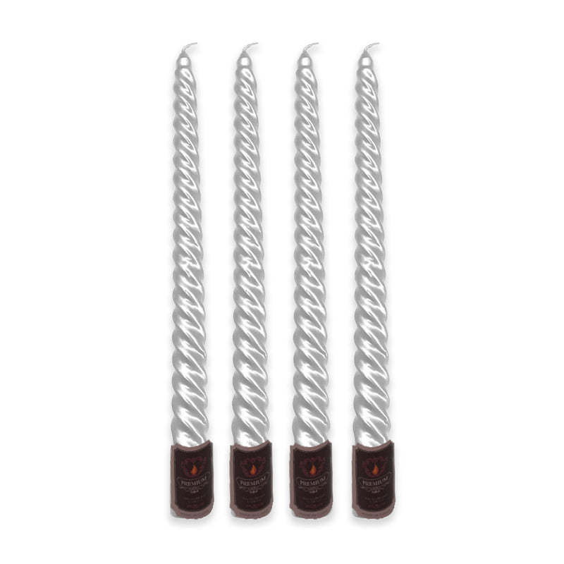 Vela Espiral Plateada 4 Unidades Big Party