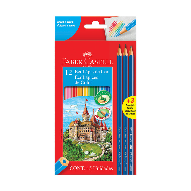 Ecolapices 12 Colores + 3 Grafitos Faber Castell