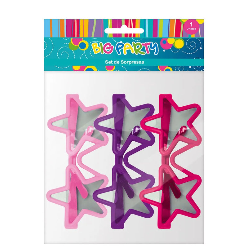 Set Sorpresa Lentes En Bolsa 3 Unidades Big Party