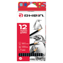 Lapiz Grafito N2 HB Sin Goma Hexagonal Mina Extra Resistente 12 Unidades Rhein