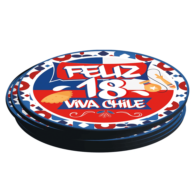 Set 6 Posavasos Dieciochero 10 Cm 3 Mm Big Party