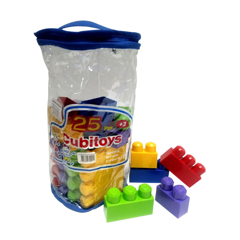 Bloques Didacticos 25 Unidades En Bolsa Pvc  4 Colores Basicos Ar-Plas