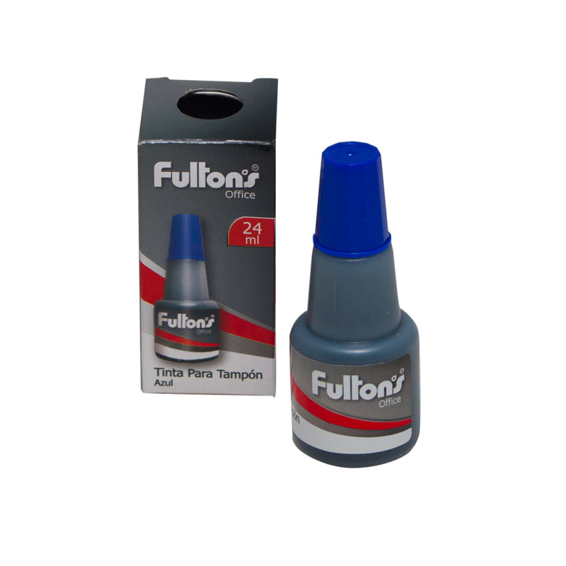 Tinta Para Tampon Color Azul Frasco De 24 Ml Fultons