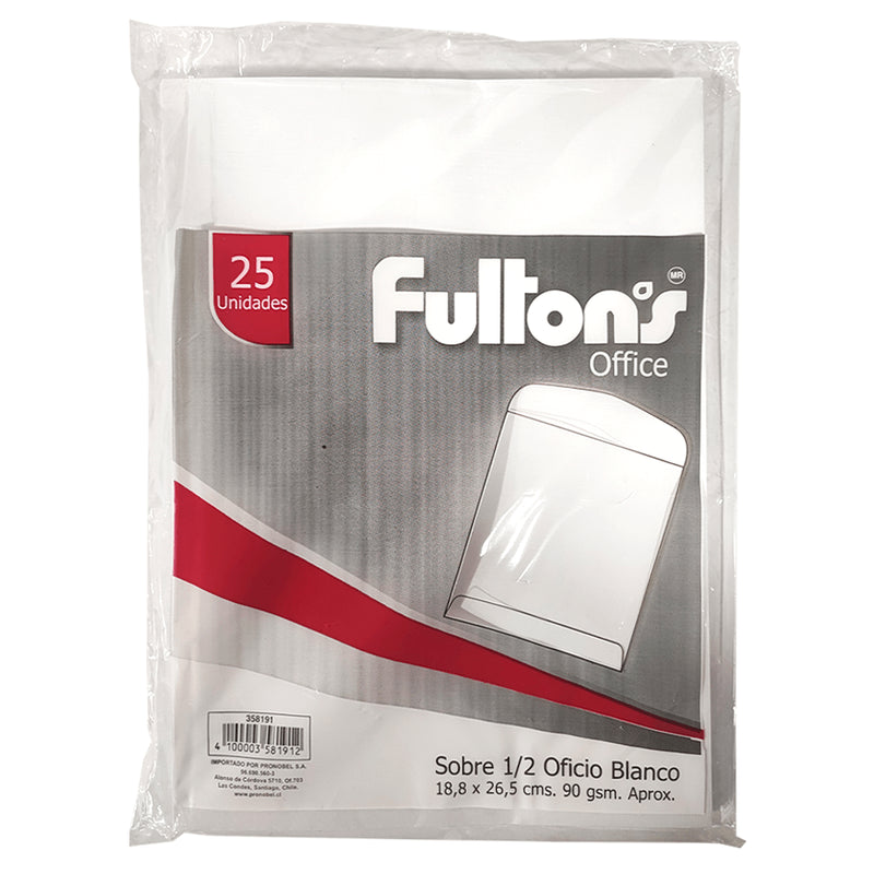 Saco De Papel 1/2 Oficio Blanco 90 Gramos Fultons