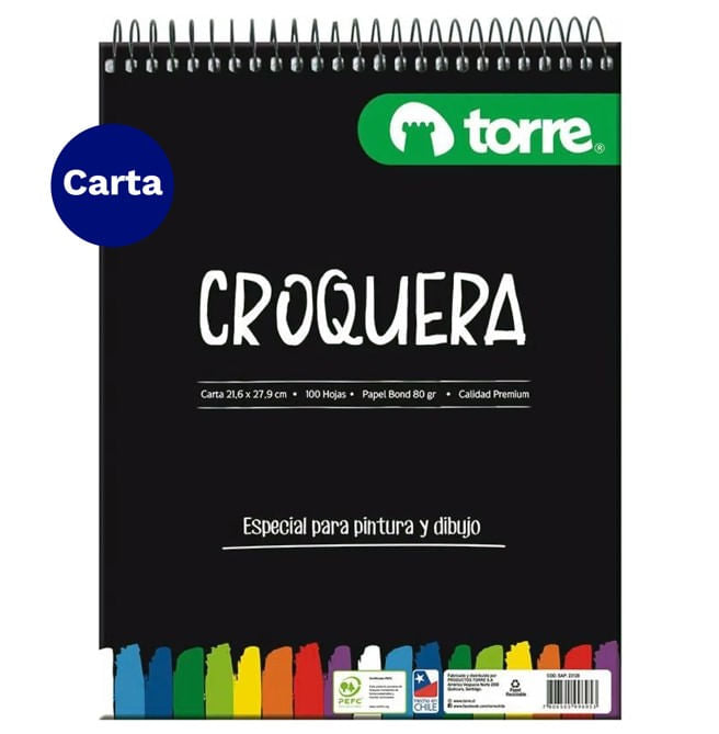 Croquera Carta Imagia  100 Hojas 21,6 X 27,9 Cm Torre