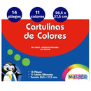 Carpeta Con Papel Cartulina 14 Hojas 11 Colores Murano