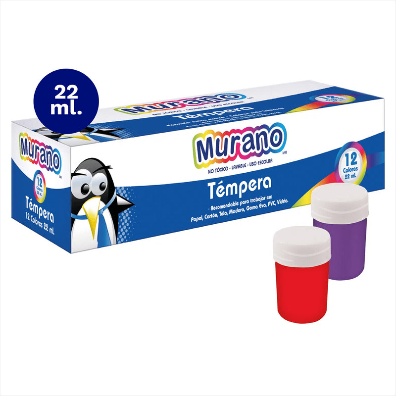 Tempera 12 Colores 22 Ml Murano