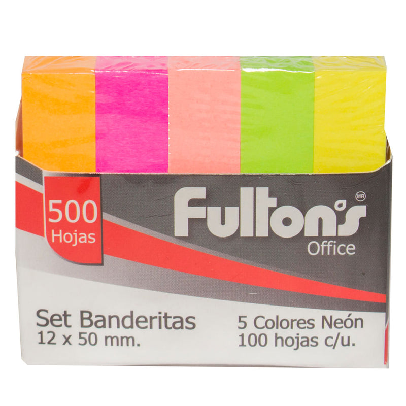 Set Banderitas Desetacadoras Colores Neon 100 Unidades Fultons