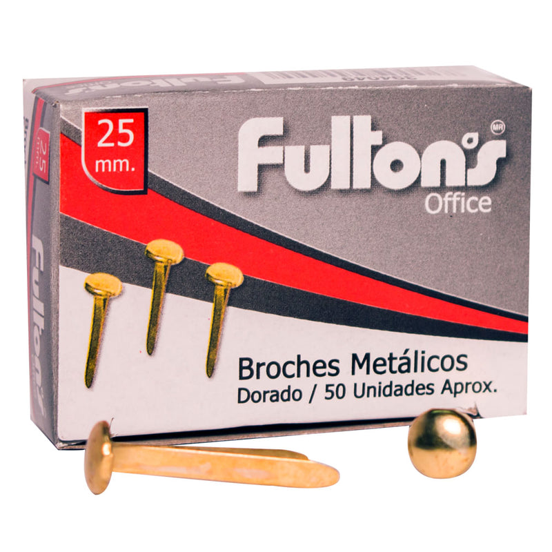 Broche Metalico 25 Mm Caja De 50 Unidades Fultons