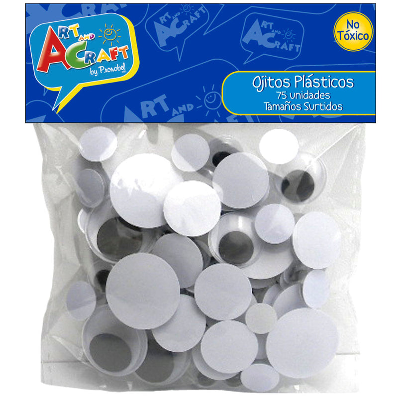 Ojitos Locos Tamaños Surtidos Bolsa 75 Pcs Art & Craft