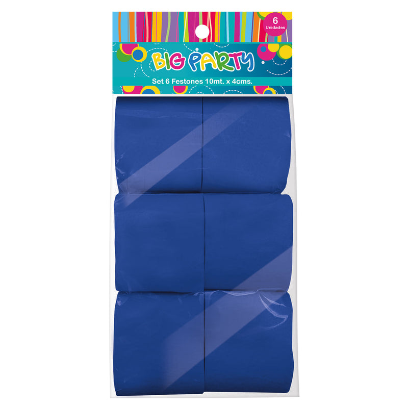 Set Festones Azul 6 Unidades Big Party