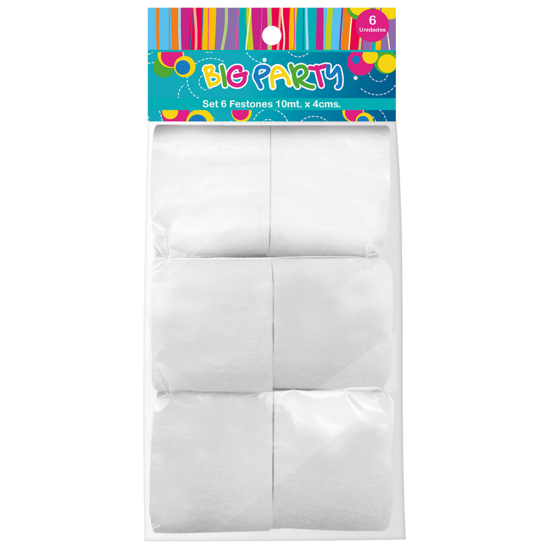 Set Festones Blanco 6 Unidades Big Party