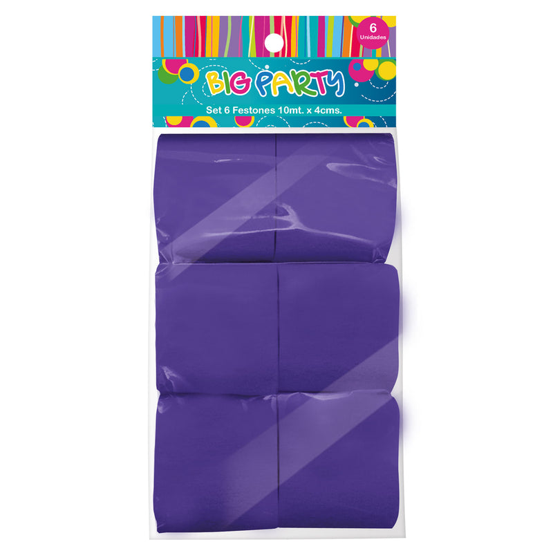 Set Festones Purpura 6 Unidades Big Party