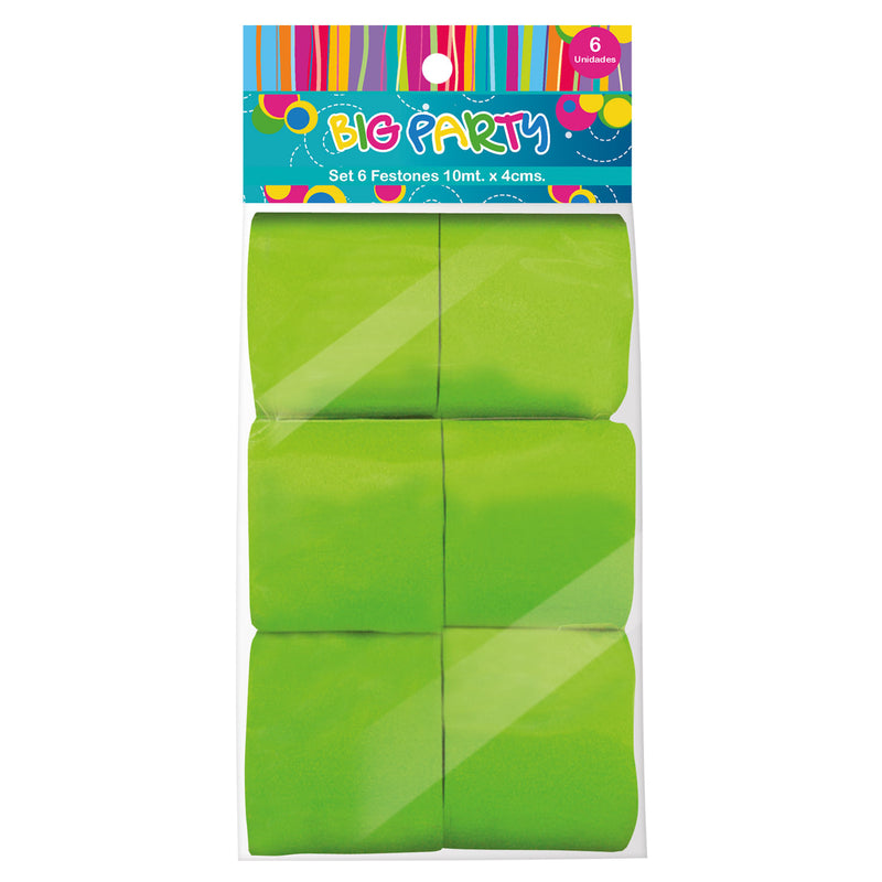 Set Festones Verde Lima 6 Unidades Big Party