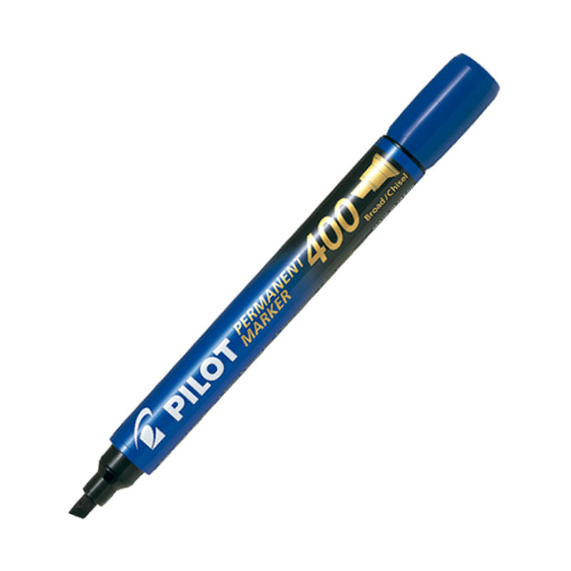 Marcador Permanente  Desechable Punta Biselada Azul Pilot