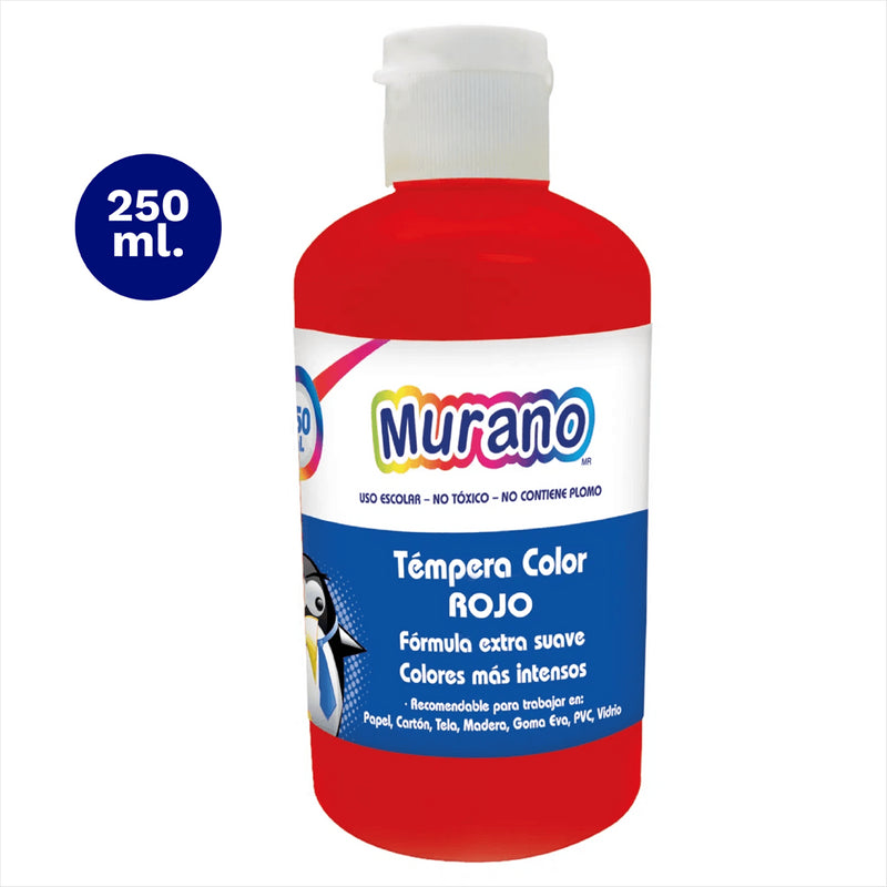 Tempera 250 Ml Rojo Murano