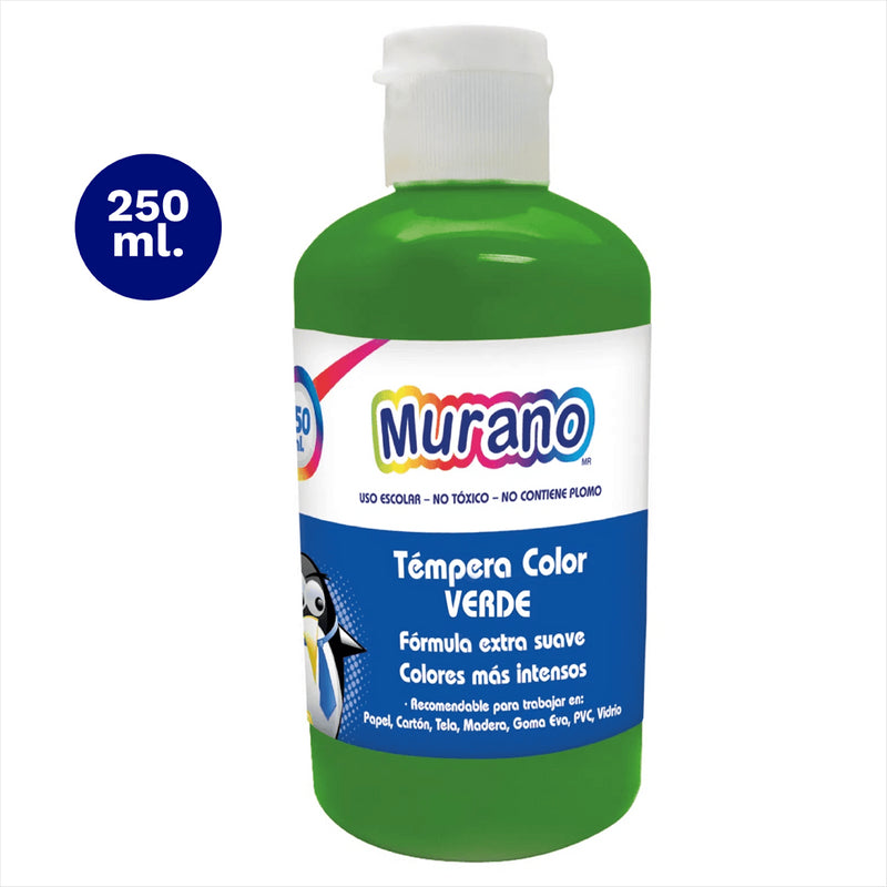 Tempera Color Verde 250 Ml  Murano