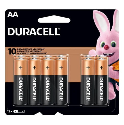 Pila Alcalina AA 12 Unidades Duracell SKU: 443800