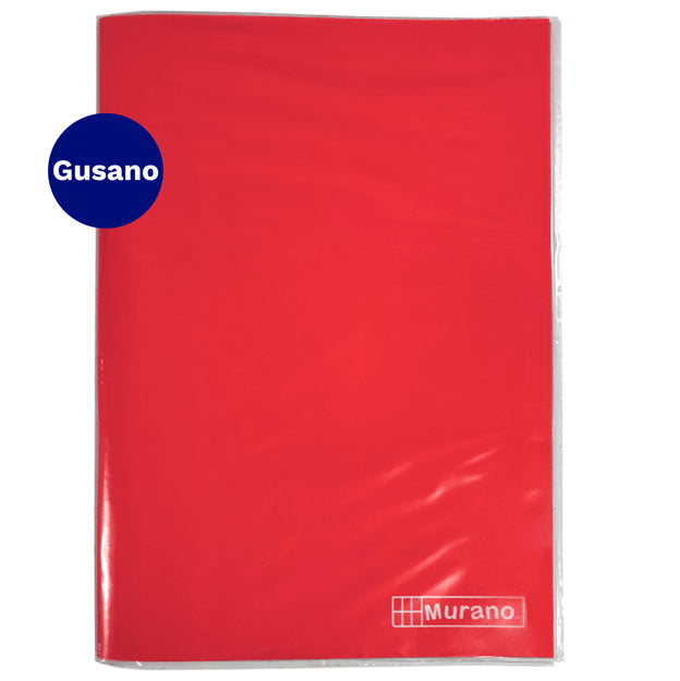 Carpeta Plastificada Oficio Con  Gusano Plastico Rojo Murano