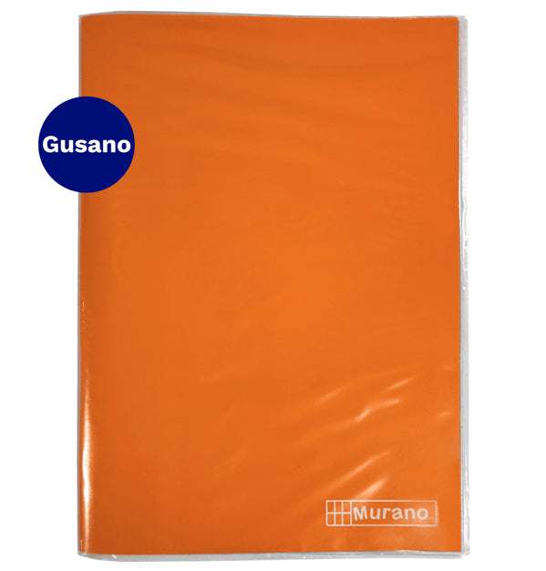 Carpeta  Plastificada Con  Gusano Oficio  Naranja Murano