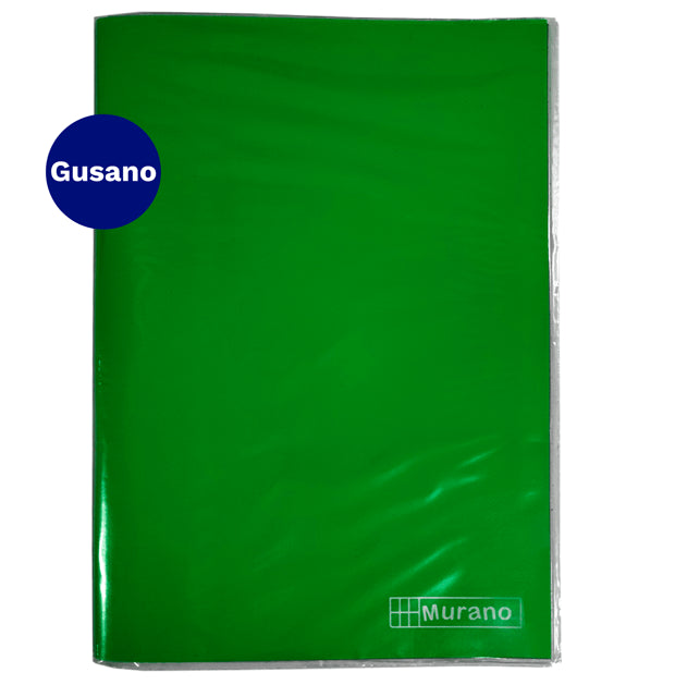 Carpeta  Plastificada Con  Gusano Oficio  Verde Murano