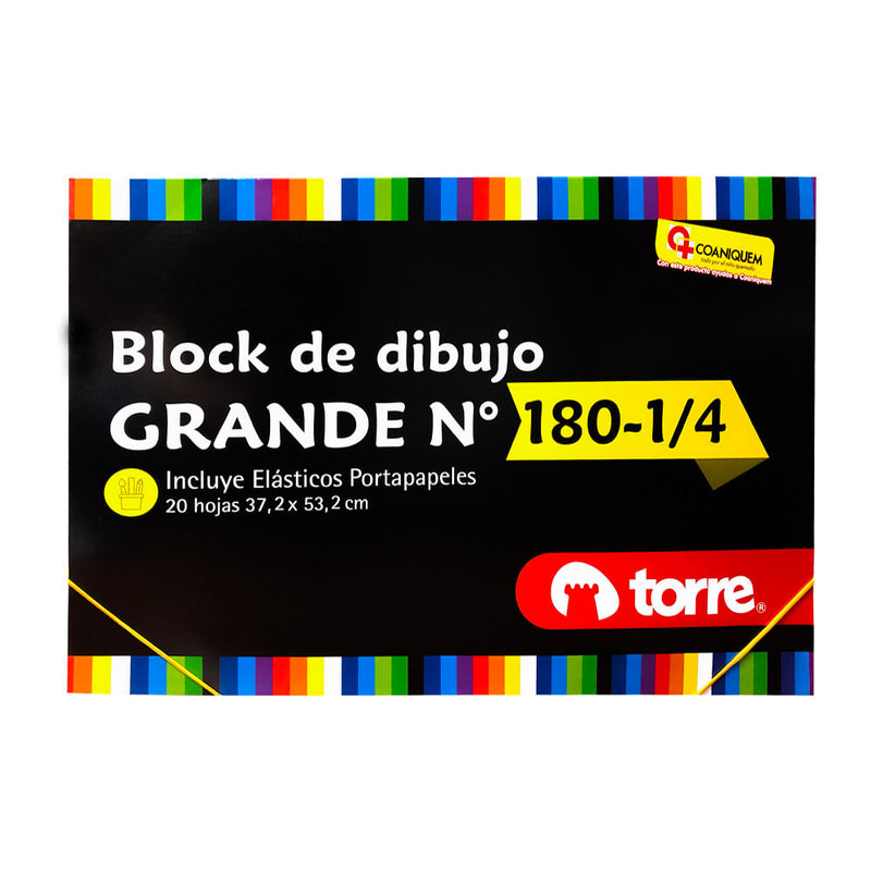 Block Dibujo Grande  180 1/4 20 Hojas Torre