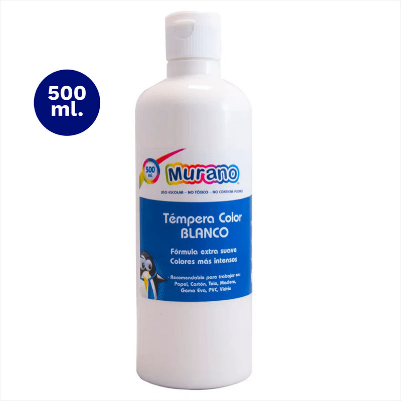 Tempera Color Blanco 500 Ml Murano