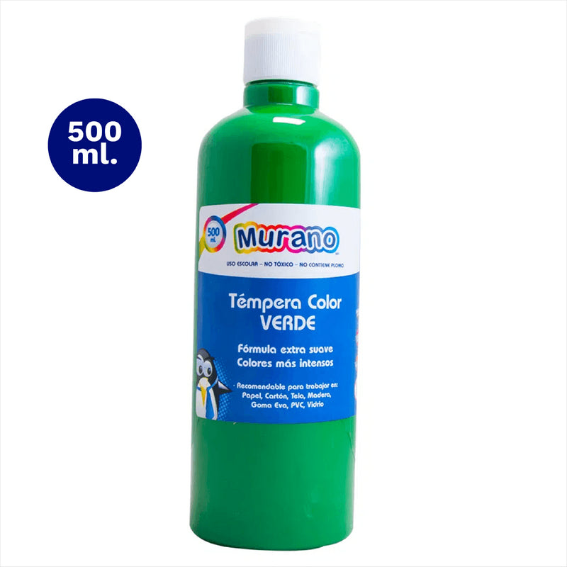 Tempera Color Verde  500 Ml Murano