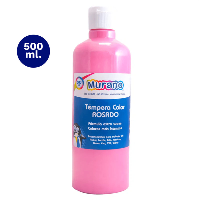 Tempera Color Rosado 500 Ml Murano