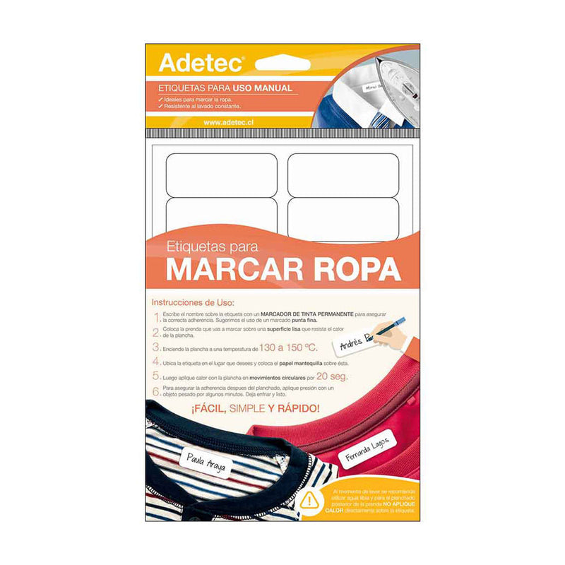 Etiqueta  Para  Marcar  Ropa 63 X 25 Mm Adetec