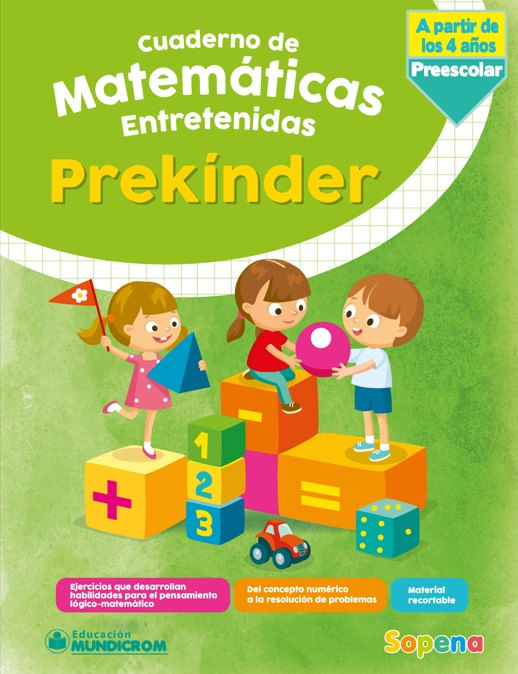 Cuaderno Actividades Matematicas Entretenidas Para 4 años Prekinder  Sopena