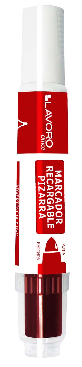 Marcador Pizarra Recargableable Punta Redonda Rojo Lavoro