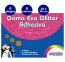 Carpeta Con  Goma Eva Glitter Adhesiva 6 Colores 6 Laminas Murano