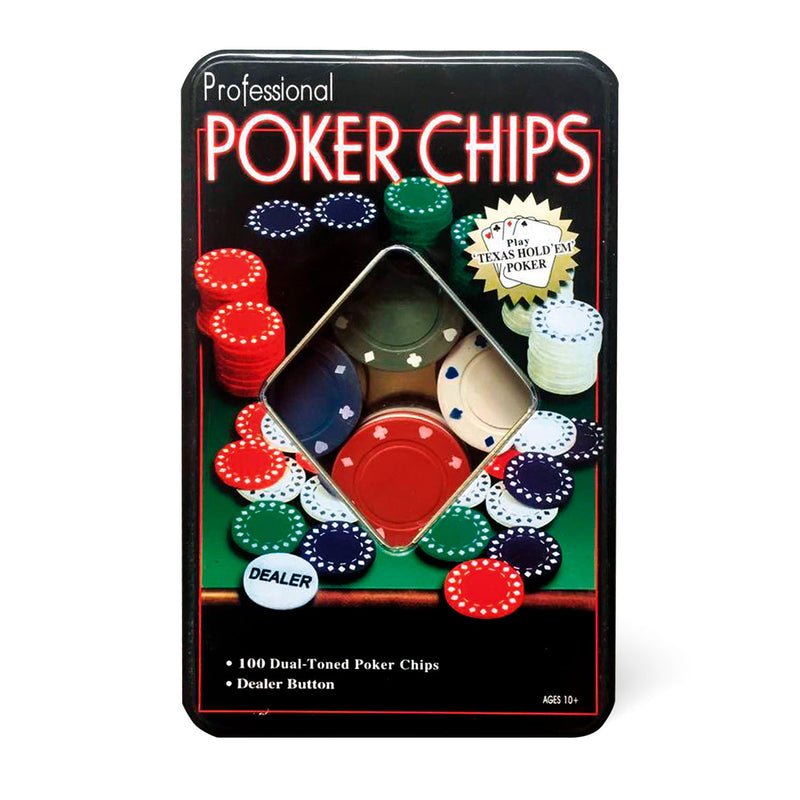 Juego De Salon Poker  100 Fichas En Caja Metalica Nobel Gift