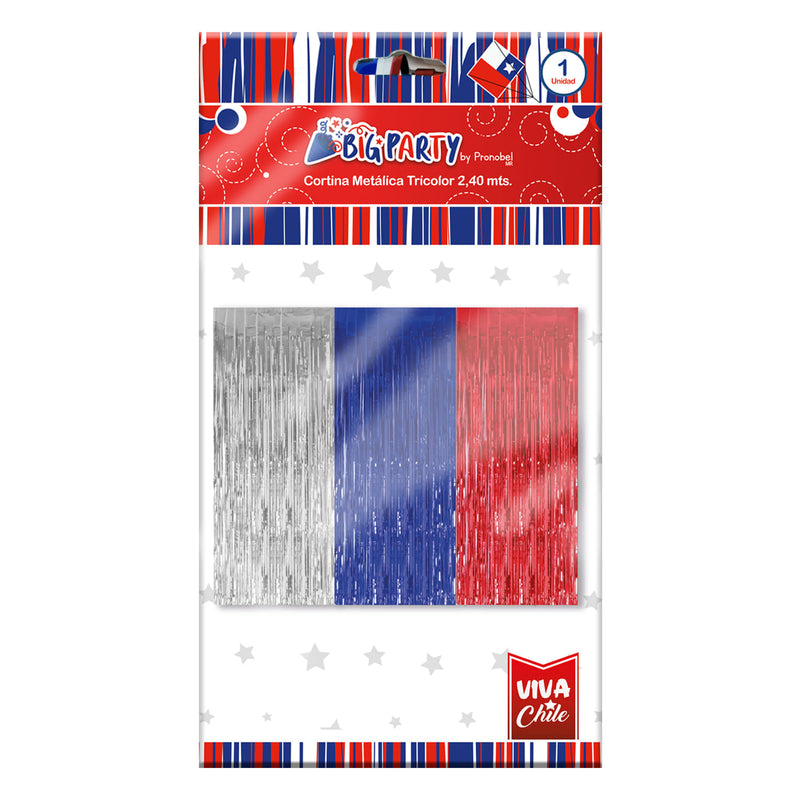 Cortina Metalica Tricolor 1 Unidad Big Party Eco