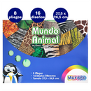 Carpeta Con Papel Mundo Animal 8 Hojas 25 X 35 Cm Murano