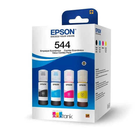 Pack Botellas T5445204P Negro, Cian, Magenta y Amarillo hasta 4500 / 7500 Páginas Epson SKU: 533599