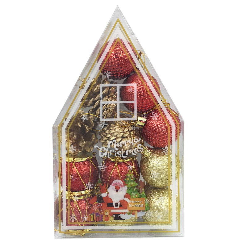 Set 12 Esferas 4 Cm Rojo Dorado Big Party