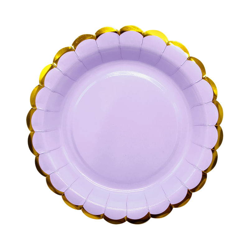 Plato Carton N°7 Morado Pastel 6 Unidades Fiestamania SKU: 543921