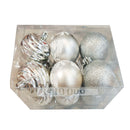 Set 12 Esferas 6 Cm Plateado Glitter Big Party